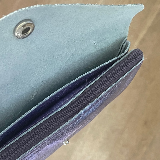 IMG_9157 BFF Soft Leder Glitzer Geldbeutel - Flieder Blau Glam - Large