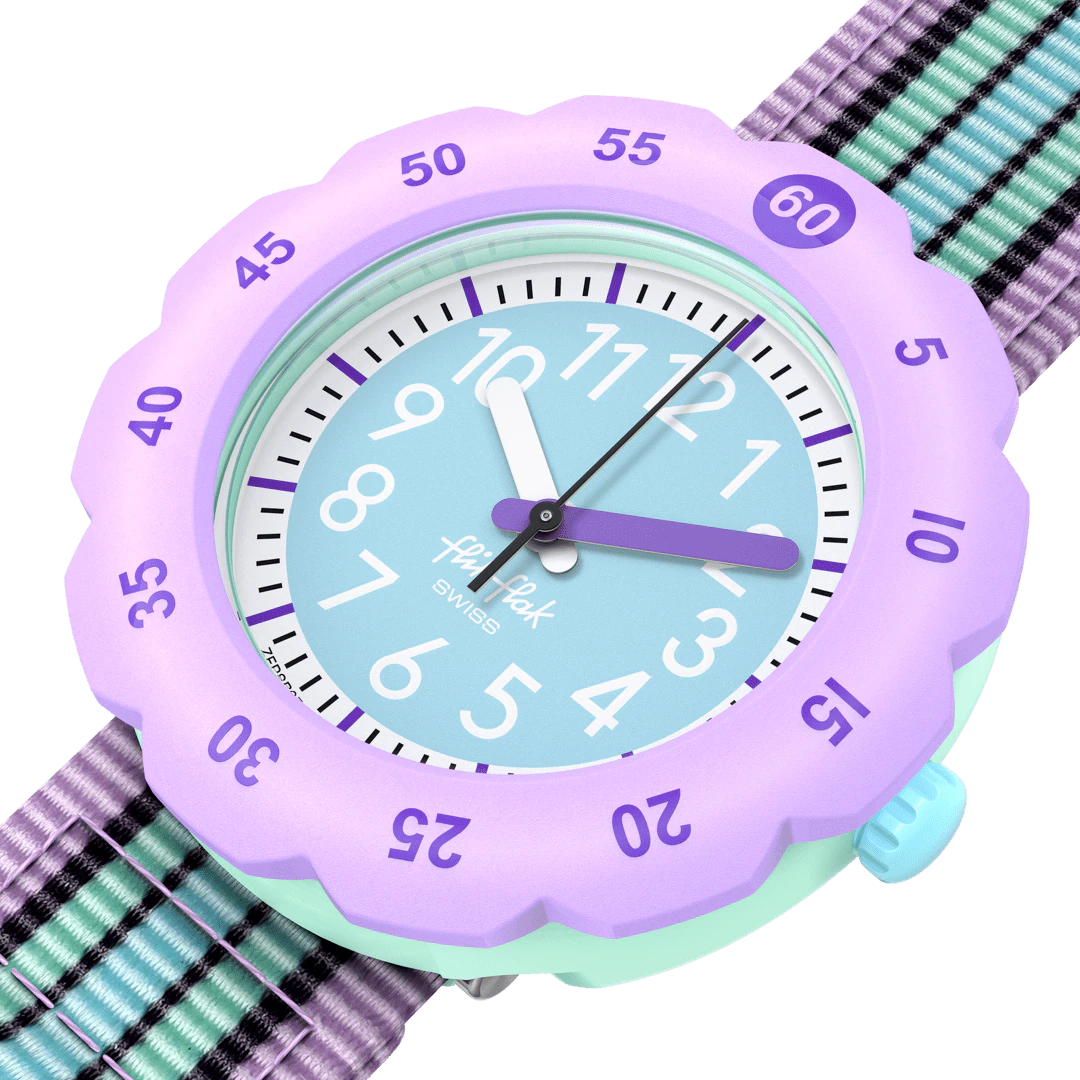 Flik Flak Kinderuhr - LOOP IN PASTEL - Flieder & Mint mit Velcro Verschluss Flik Flak Kinderuhr - LOOP IN PASTEL - Flieder & Mint mit Velcro Verschluss