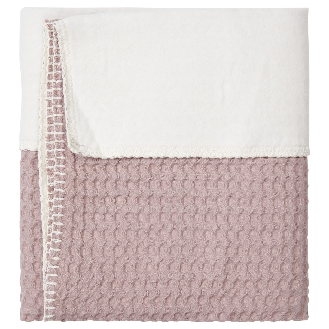 1015-0044_452_02_1920x1920 Koeka Amsterdam Baumwolle Fleece Babydecke in Mauve - Altrosa - SALE