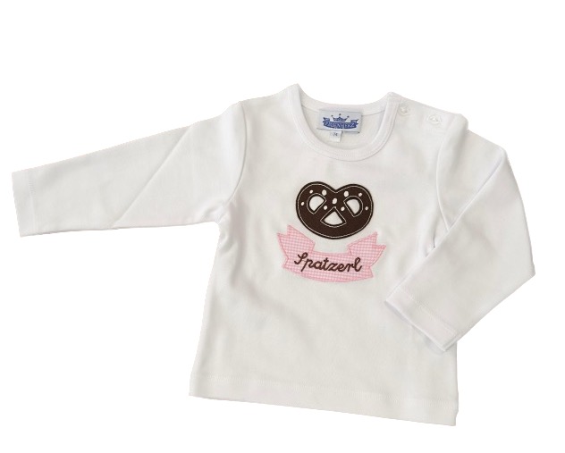 P.Eisenherz Langarm T-Shirt Spatzerl mit Brezel Rosa