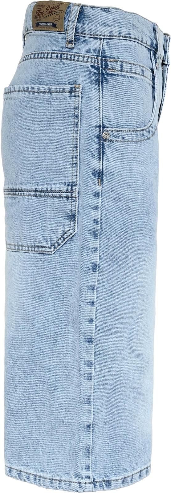 Blue Effect Jungs Long Skater Short in Blue Bleached Blue Effect Jungs Long Skater Short in Blue Bleached