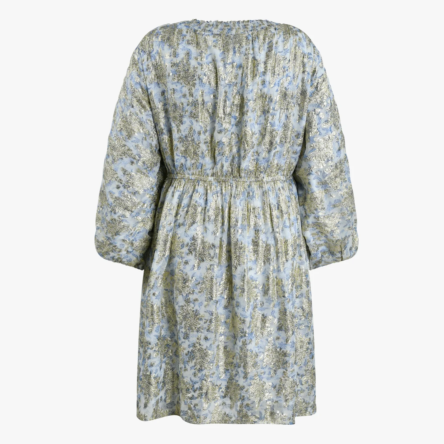 S233297_5077_2 Sofie Schnoor Kleid mit Glitzer Gold & Enzian Blau