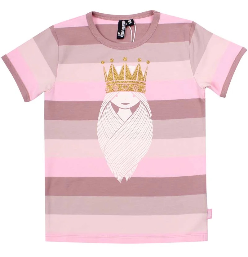 Danefae Danerainbow Ringer Poof Prinsesse Kurzarm T-Shirt in Rosa - Wikinger Prinzessin - SALE Danefae Danerainbow Ringer Poof Prinsesse Kurzarm T-Shirt in Rosa - Wikinger Prinzessin - SALE