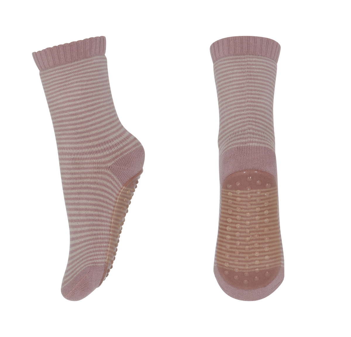 MP Denmark Stoppersocken - Rose Grey - Altrosa Geringelt