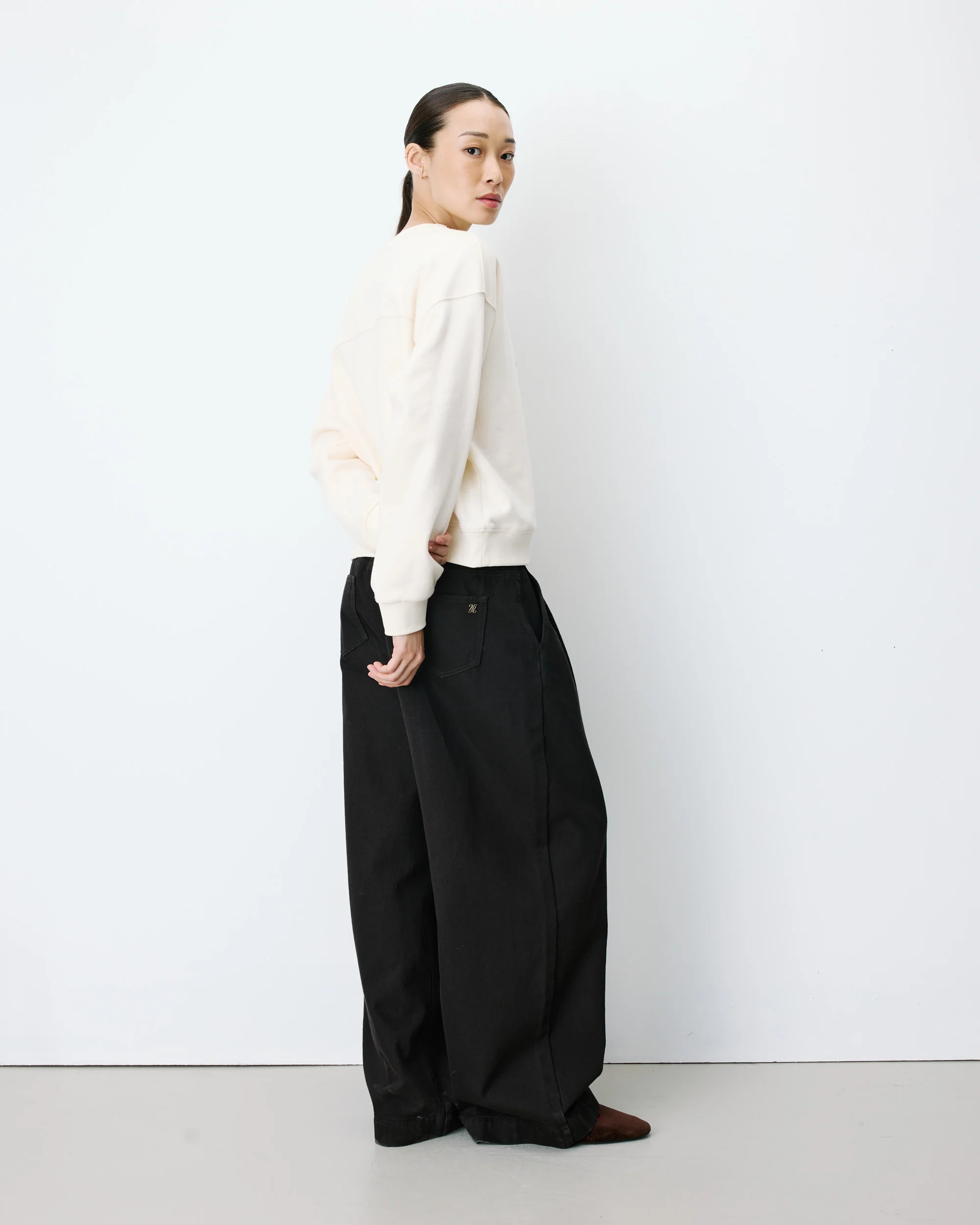 Grace & Mila Amery Sweatshirt in Ecru Creme mit Leo Muster - AMOUR