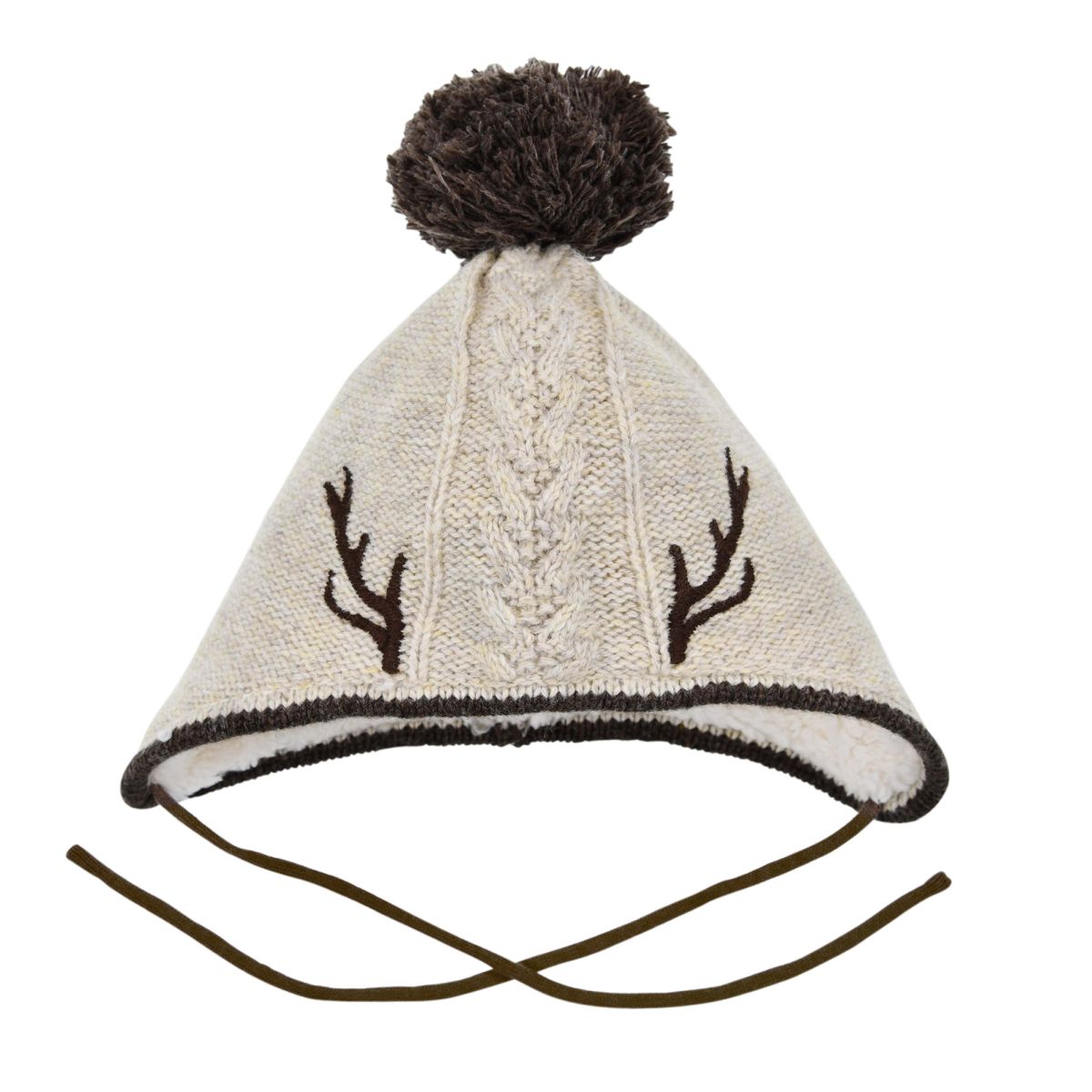 Bondi Baby Strickmütze in Beige Braun Hirsch