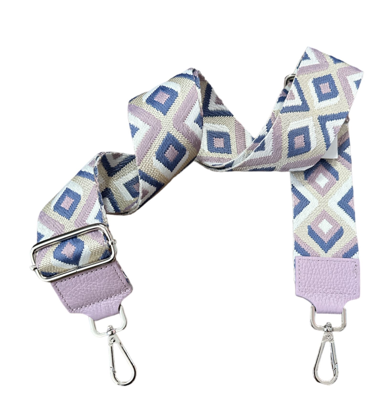 BFF Crossbody Schulterriemen / Taschengurt mit Silber Schnalle - Cross Cross Flieder & Rauchblau - SALE