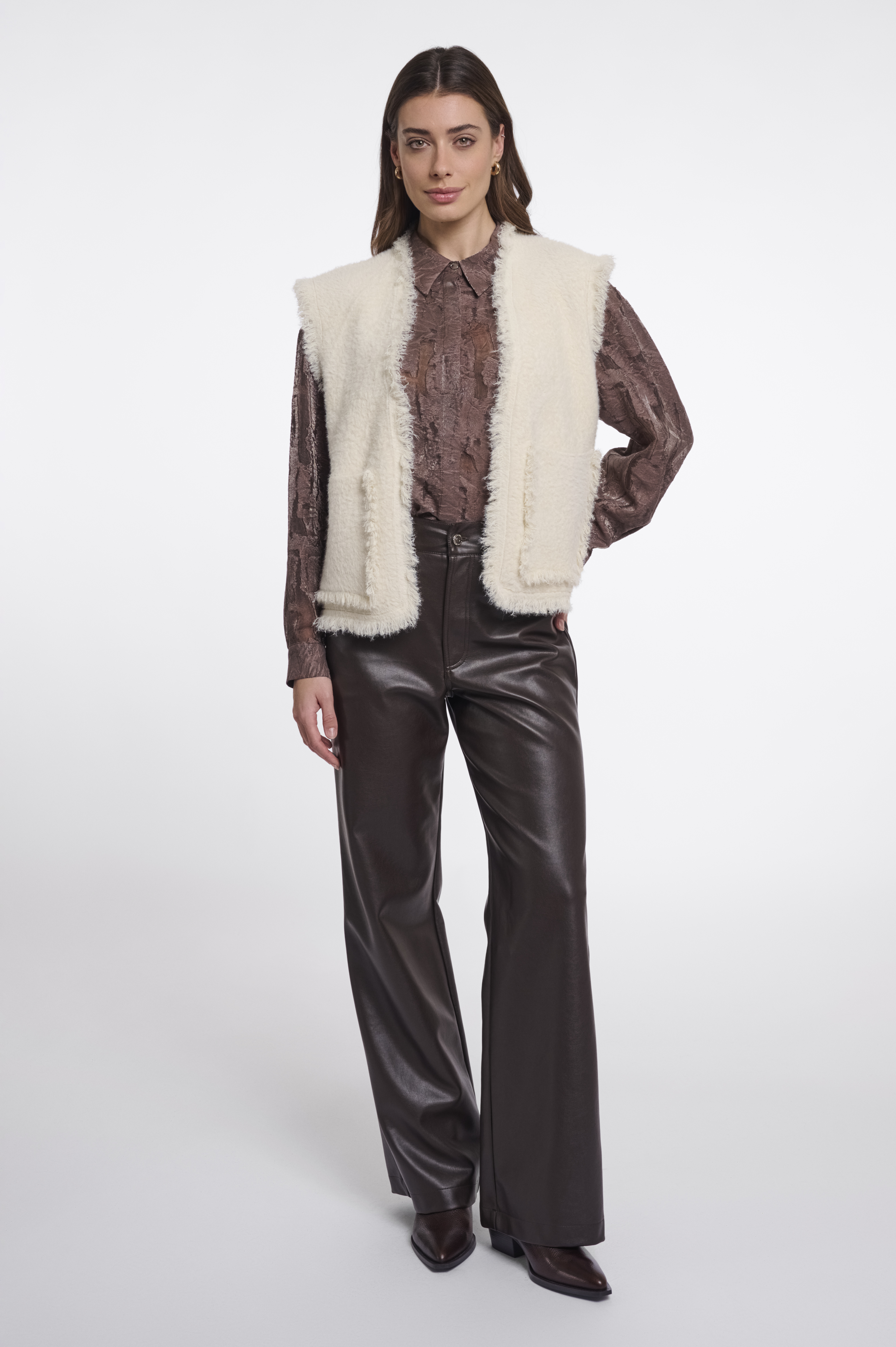 Rino & Pelle VITA Damen Weste mit Fransendetails - Snow White