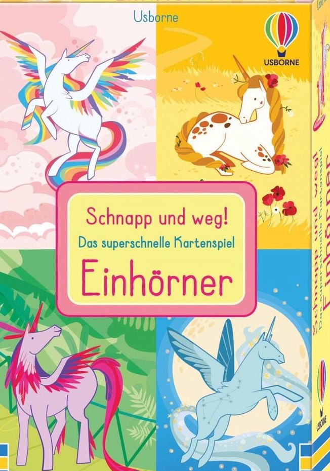 66233188x Usborne Schnapp und Weg! Das superschnelle Kartenspiel Einhörner