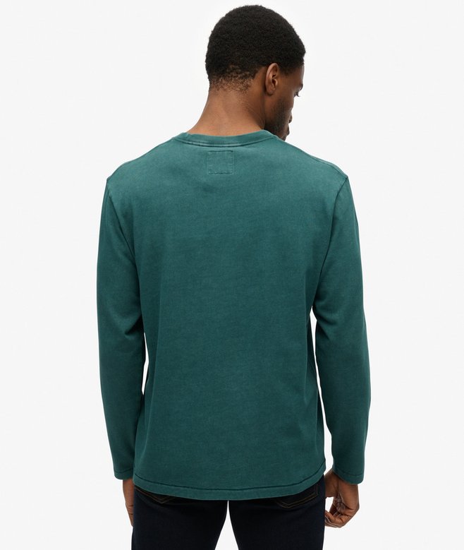 Superdry Männer Athletic Essential Langarmshirt in Dark Pine Green/Dunkelgrün