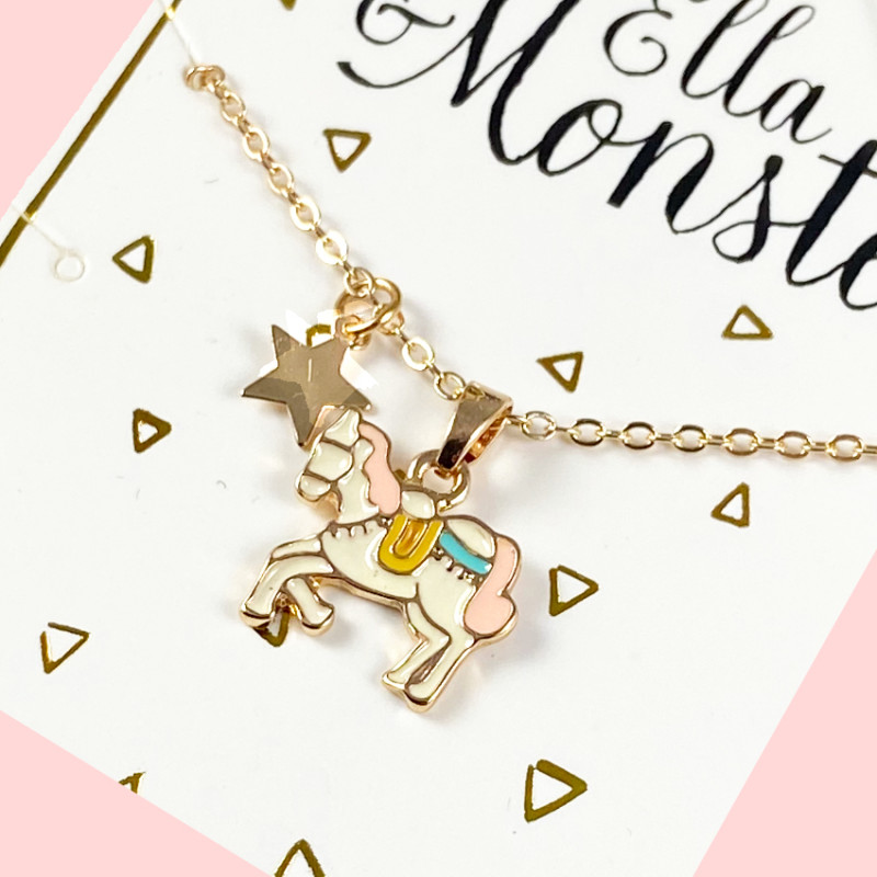 Ella & Monster Halskette Gold - Beautiful Horse - Pferd