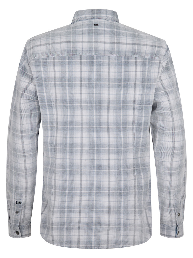 Petrol Industries Herren Cord Hemd - Grau Blau Kariert Petrol Industries Herren Cord Hemd - Grau Blau Kariert