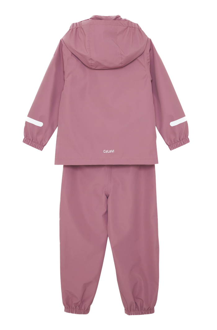 CeLaVi Atmungsaktives Regenset / Regenjacke und Regenhose in Nostalgia Rose - Rosa