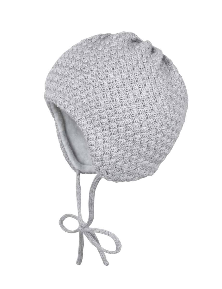 X01X255713803000088_600x600-2x Maximo Baby Mütze mit Bändchen und Fleece Futter - Grau