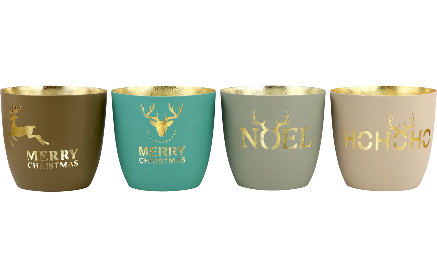 HOFF Interieur Windlicht Weihnachten in Grau mit Antler - NOEL