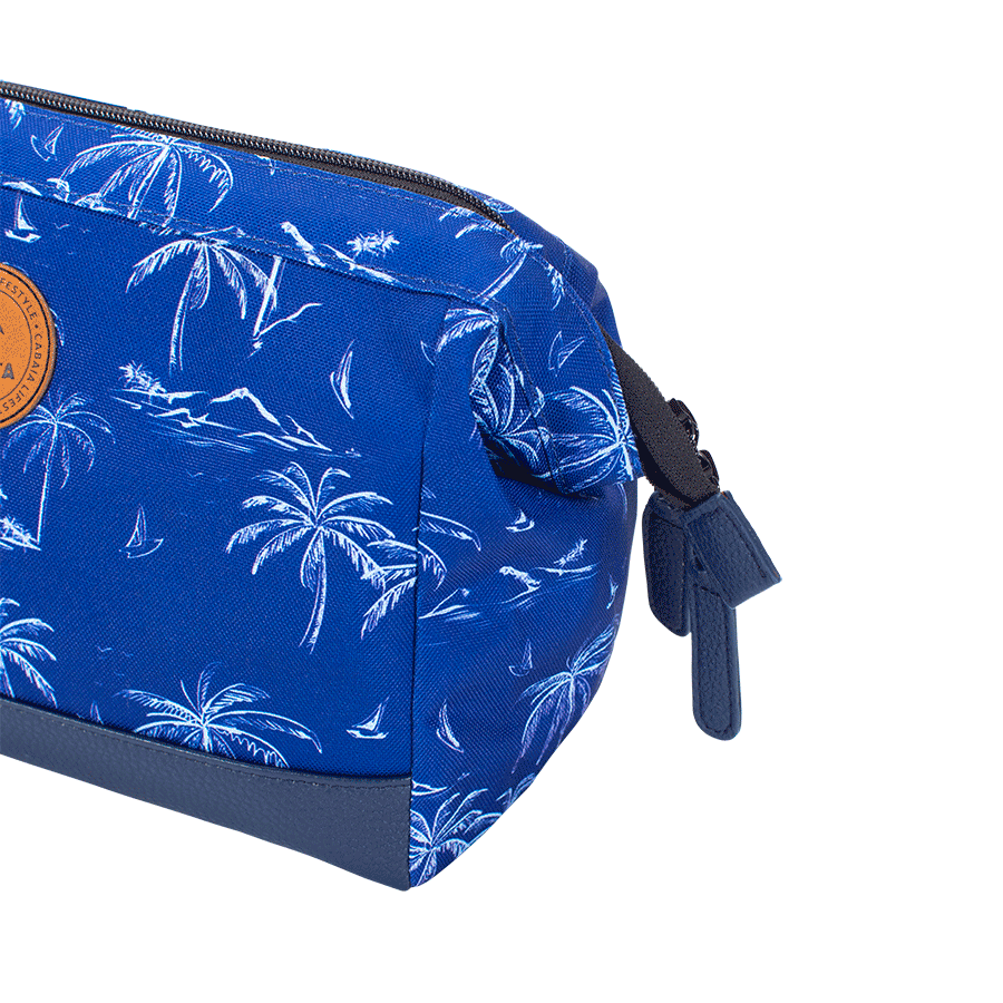 Cabaia Travel Kit Kulturtasche - LAS VEGAS STRIP in Blau mit Palmen - SALE