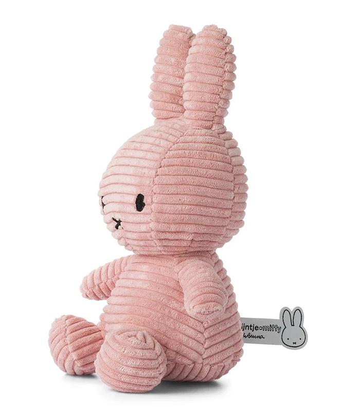 Bon Bon Toys Miffy Stofftier Hase Eco Cord in Rosa - 23 cm - 9 Zoll 