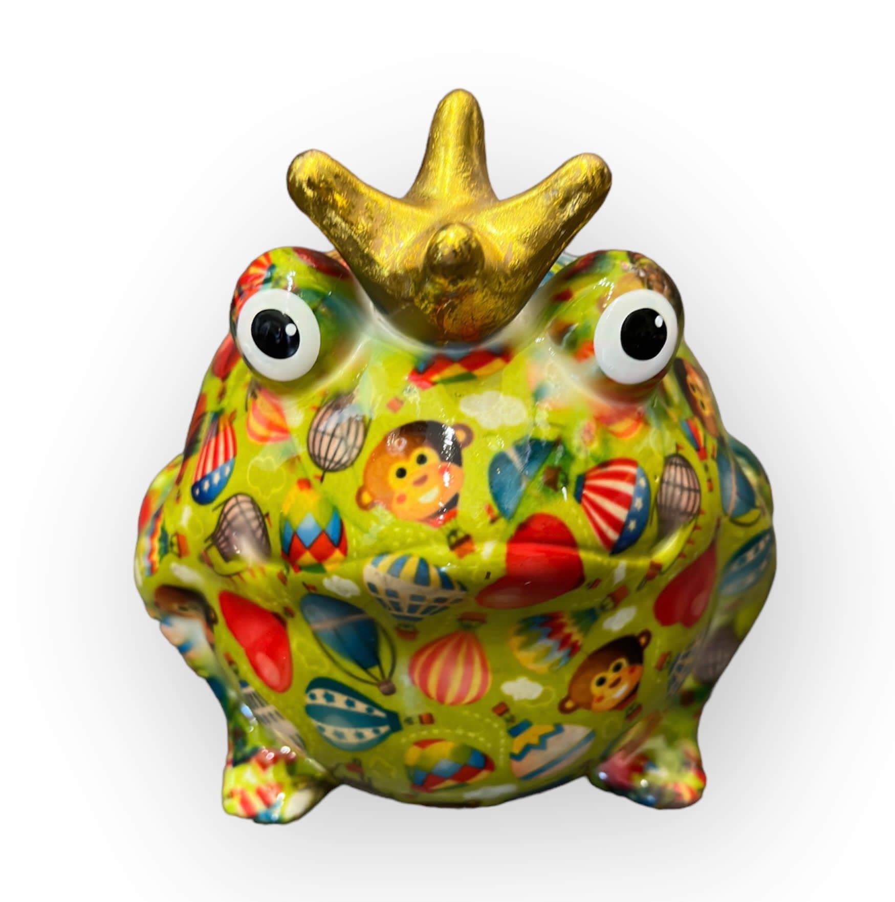PHOTO-2023-07-24-14-37-34-1 Pomme pidou Spardose Frosch Freddy Edition Grün - Grün mit Heißluftballonen
