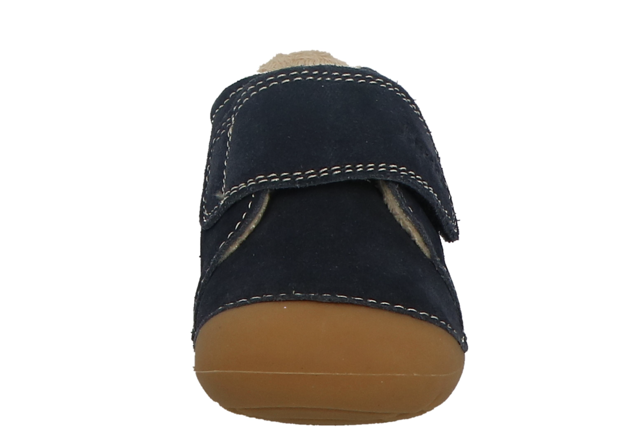 Lurchi FONSI Wildleder Lauflernschuhe mit Fell und Klett - Navy/Blau