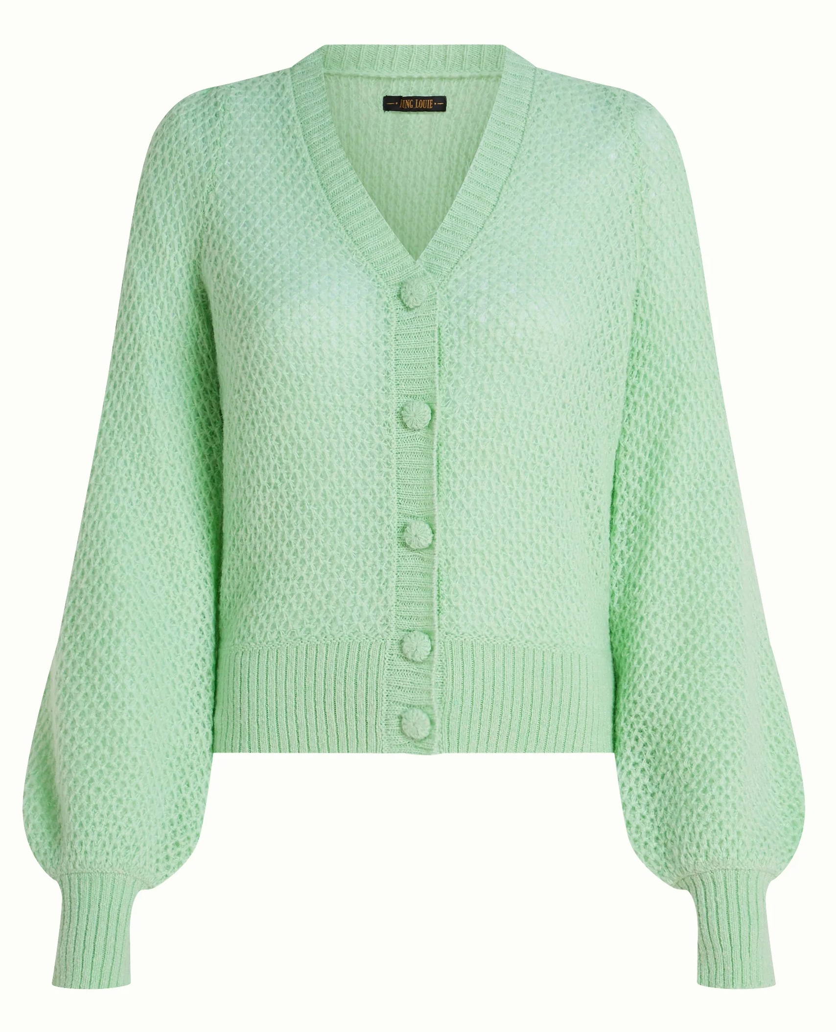 King Louie Cardi V Farfalle Strickjacke in Cameo Mint Grün