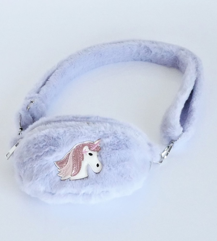 KisMe Crossbody Tasche Sidebag - Einhorn - Vollplüsch Flieder