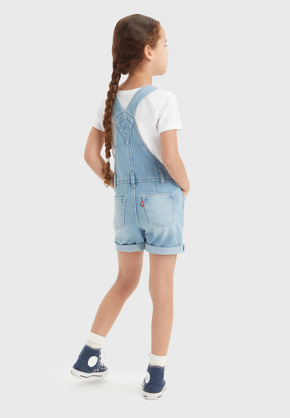 3EH030-L8H_M_B Levis Kids kurze Jeans Latzhose in Clear Skies