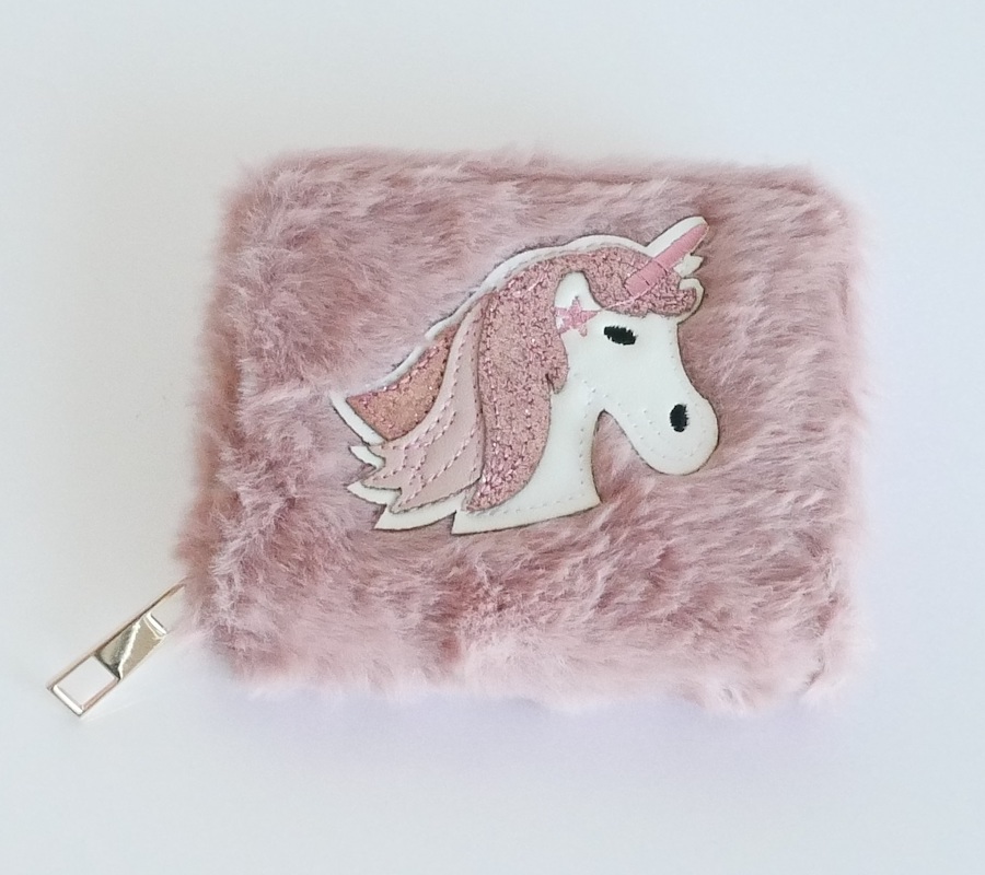 KisMe Kinder Geldbörse Plüsch Einhorn - Rosa