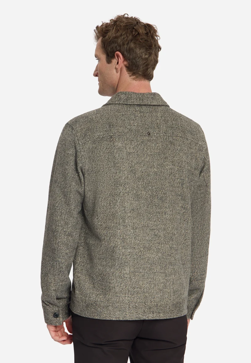 NO EXCESS Wolle-Mix-Overshirt mit Reißverschluss für Herren | Braun Melange NO EXCESS Wolle-Mix-Overshirt mit Reißverschluss für Herren | Braun Melange