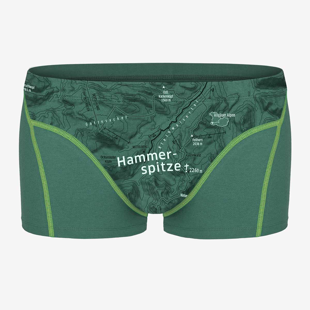 HAMMERSPITZE ESFE Alpine Bio-Wäsche Herren Boxer in Eucalyptus Grün - HAMMERSPITZE