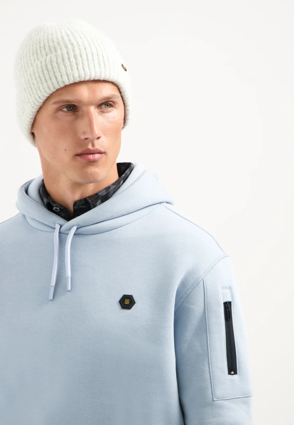 NO EXCESS Hoody in Dusty Blue/GrauBlau