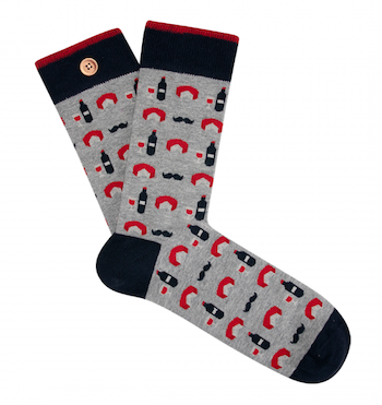 Cabaia Socken Herren Antonin & Arielle in Grau - Wein & Käse - SALE