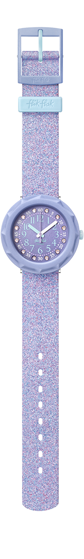 ZFCSP102_fa000_nvm Flik Flak Uhr Kinderuhr - LILAXUS - Flieder Glitzer