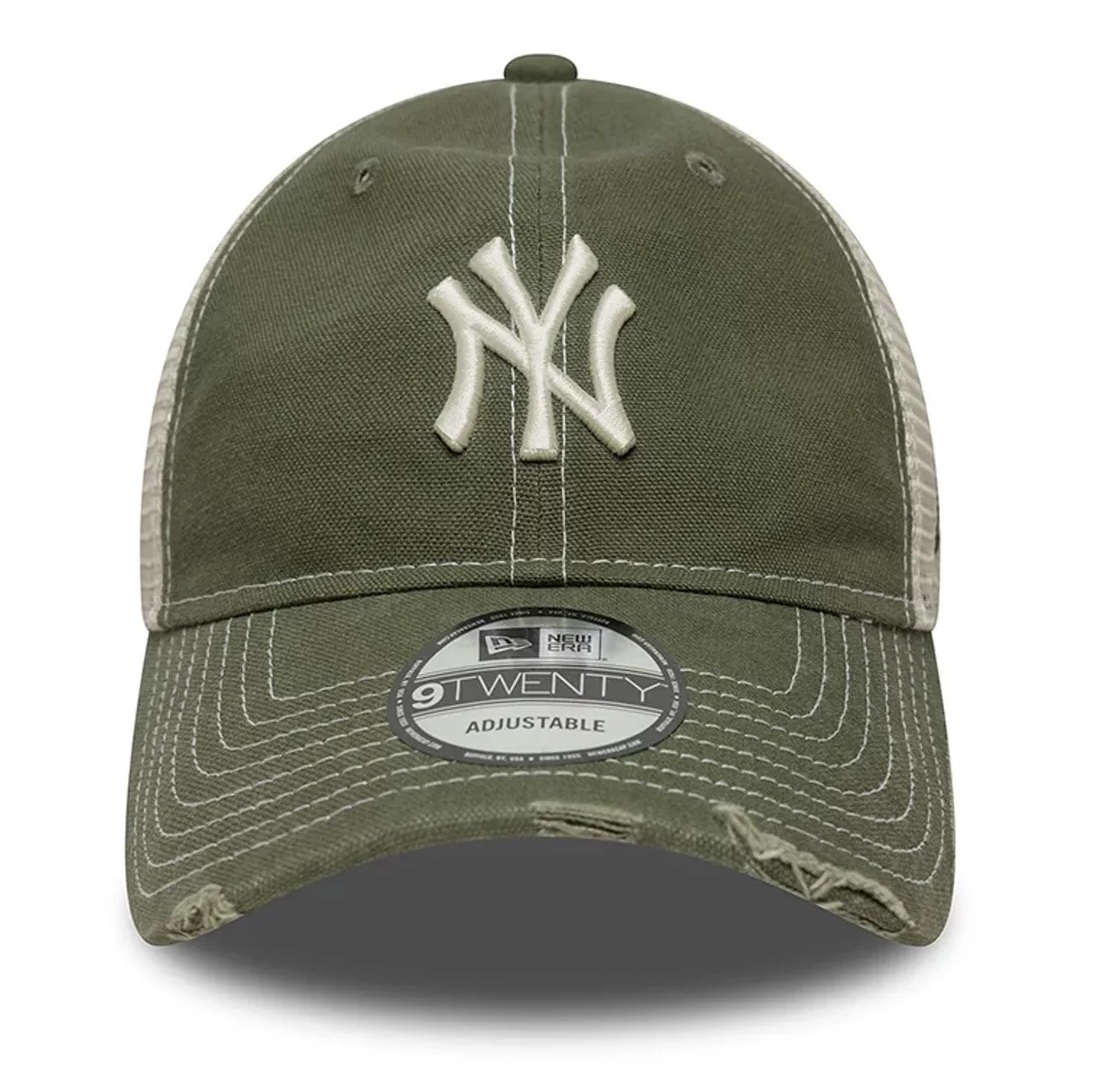 New Era Cap New York Yankees MLB Cotton Canvas 9TWENTY Trucker Verstellbare Cap - Vintage Look Oliv New Era Cap New York Yankees MLB Cotton Canvas 9TWENTY Trucker Verstellbare Cap - Vintage Look Oliv