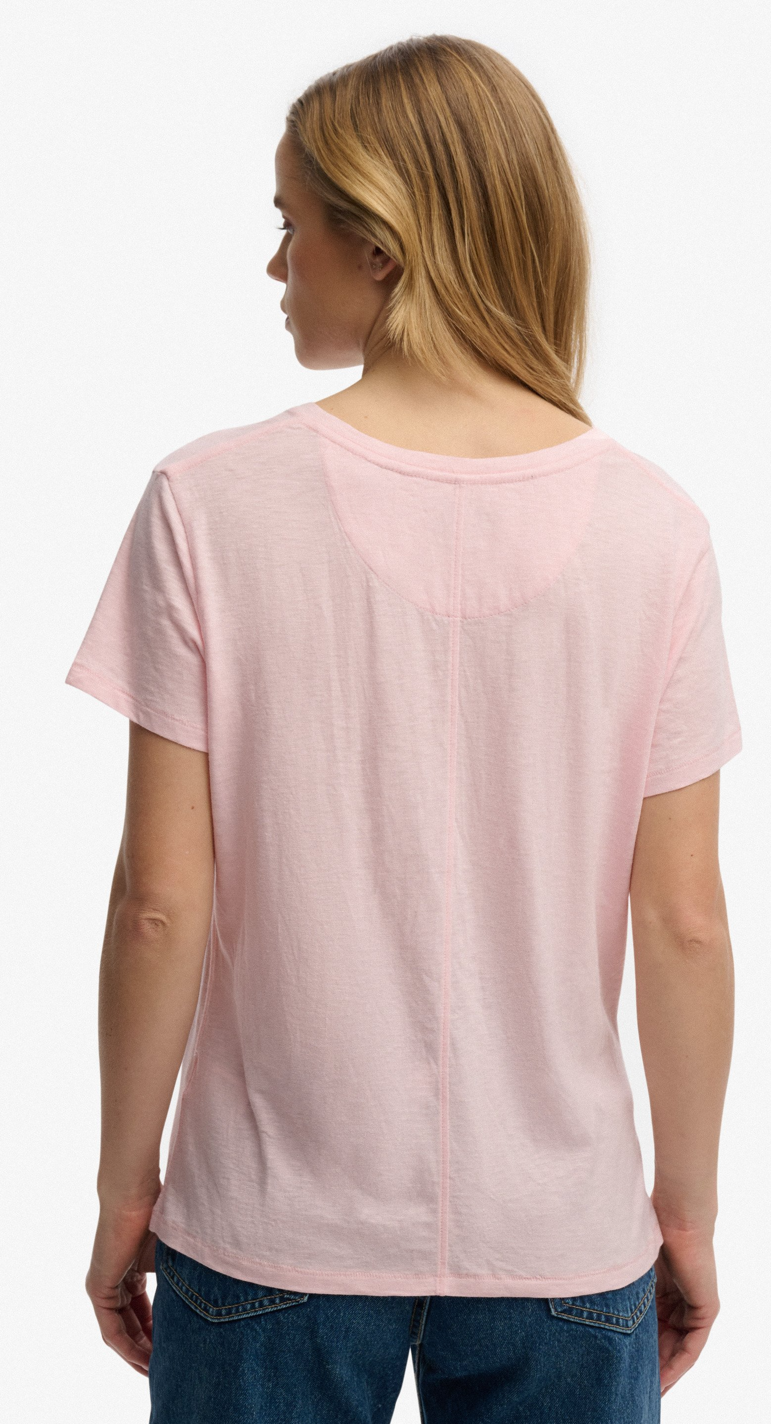 Superdry Damen Studios Slub T-Shirt in Rosa