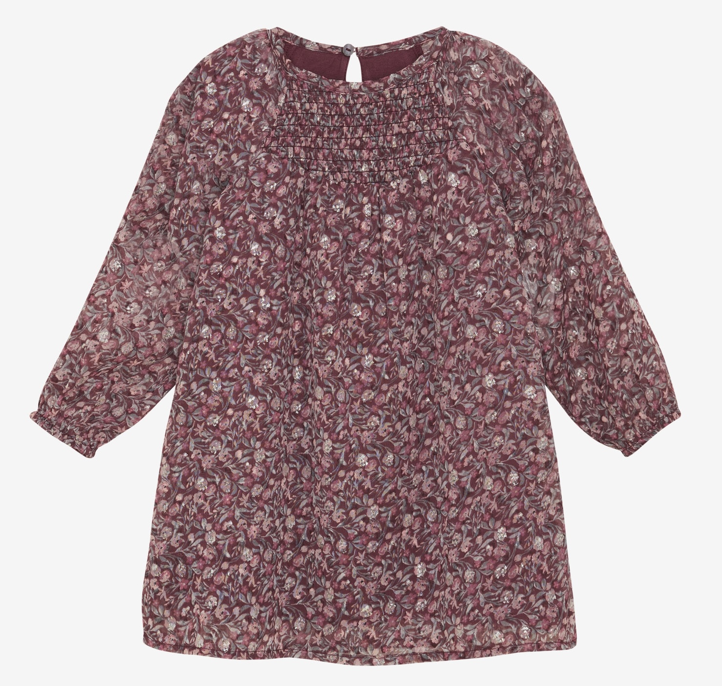 Creamie Dobby Kleid All-over Print - Vineyard Wine/Blumen auf Weinrot - SALE