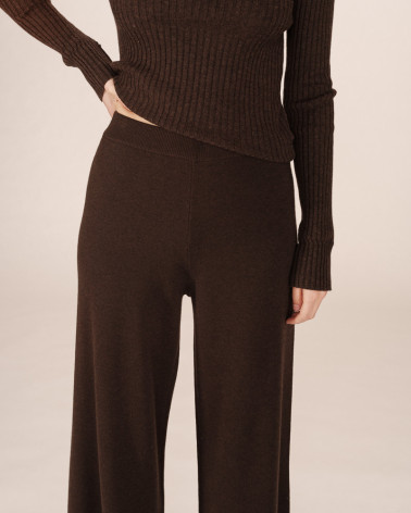 Grace & Mila Sao High Waist Strickhose Chocolat Braun 