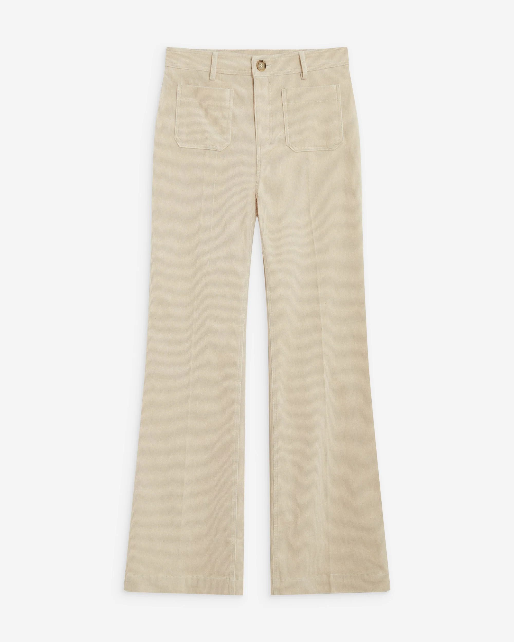 Grace & Mila Alban Damen Cordhose mit aufgesetzten Taschen in Ecru Creme Beige