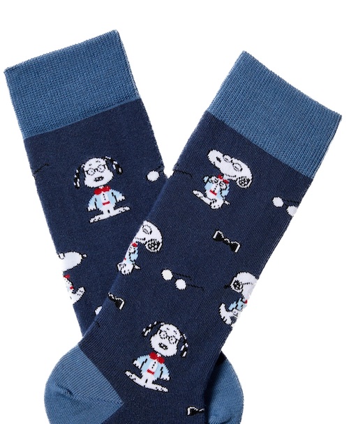 besocks Peanuts BeSnoopy Preppy Snoopy in Blau Bio Baumwolle