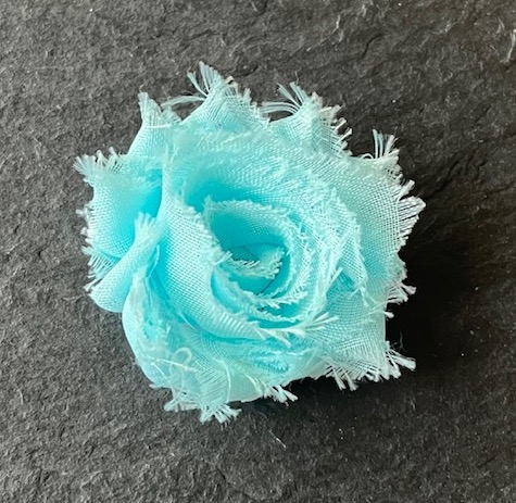 Wowzers Petit Shabby Chic Stoffblume - Aqua Blau - 3 Blumen