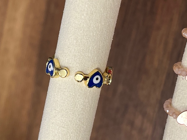Lua Ring für Damen Gold Herzen - Navy Blau