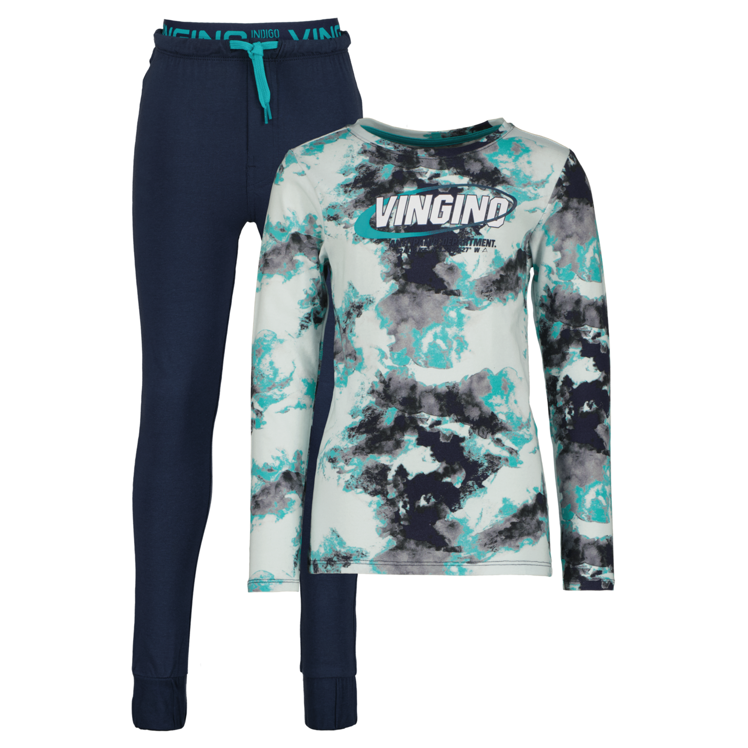 AW22KBN72404_WALENDINO_Dark-Blue_FRONT Vingino Pyjama WALENDINO - Dark Blue