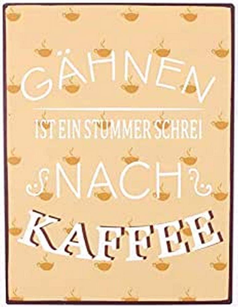 ga-hnen-schreien Lafinesse Metal Schild - Gähnen ist ein stummer schrei nach