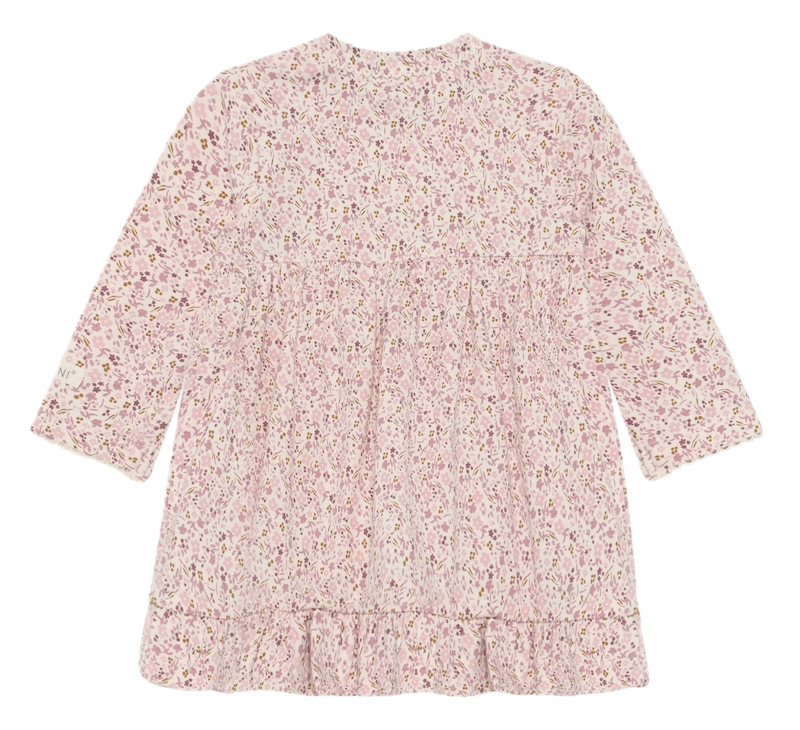 FIXONI Langarm Jersey Kleid mit integriertem Body - Blumen Allover FIXONI Langarm Jersey Kleid mit integriertem Body - Blumen Allover