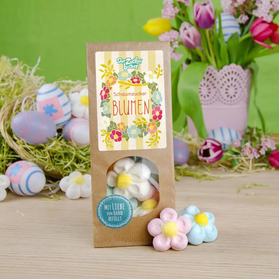 Der Zuckerbäcker Bunte Marshmallows Wundertüte - Schaumzucker Blumen 