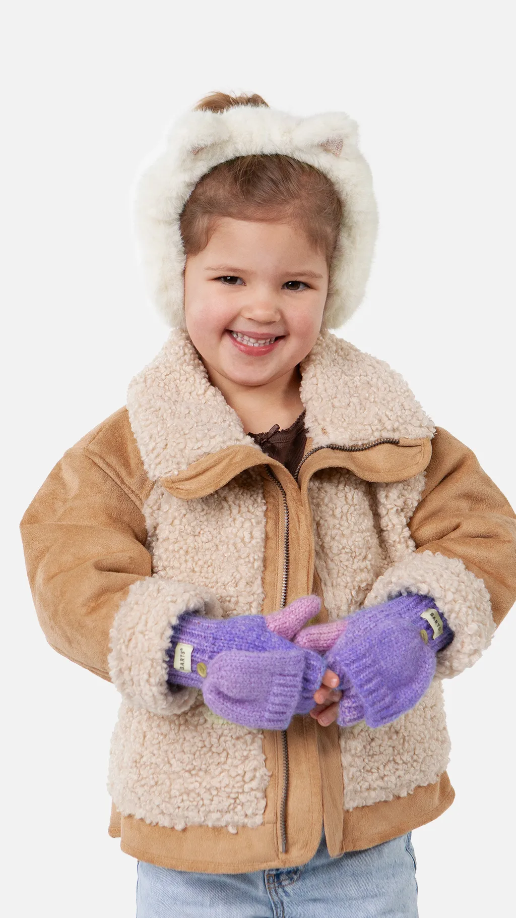 Barts Kids Twincky Ohrwärmer Earmuffs mit Kunstfell & Glitzer in Weiß & Rosa mit Öhrchen Barts Kids Twincky Ohrwärmer Earmuffs mit Kunstfell & Glitzer in Weiß & Rosa mit Öhrchen