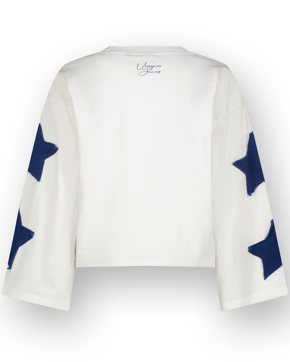 Vingino Mädchen langarm Shirt Janice in Weiß mit Blau - 97 Iconic Denim - SALE Vingino Mädchen langarm Shirt Janice in Weiß mit Blau - 97 Iconic Denim - SALE