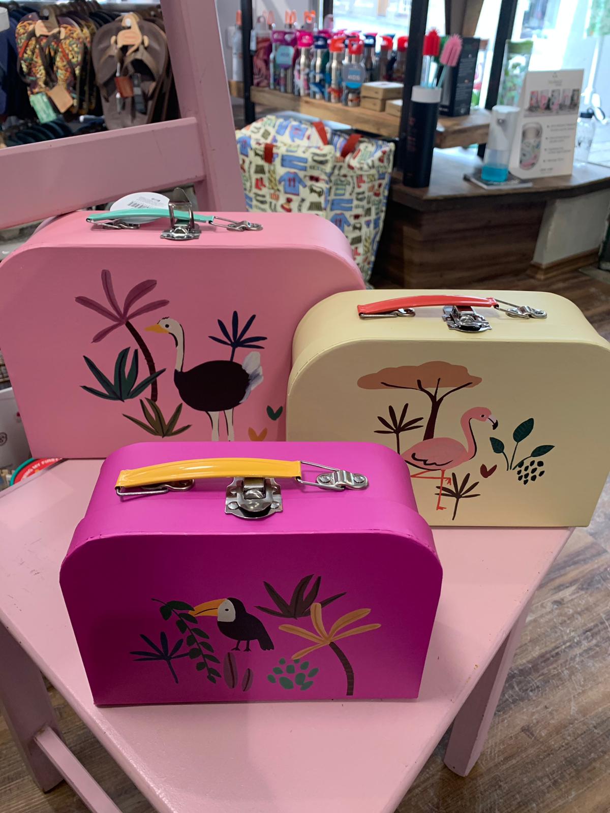 IMG-20210215-WA0049 Rice Pappe Koffer - Jungle Animals Print Pink - Größe aussuchen