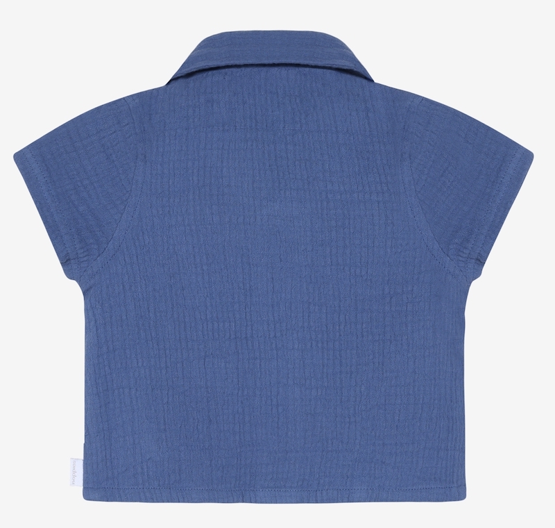 Noppies Baby Kurzarm Seersucker Hemd in Blau