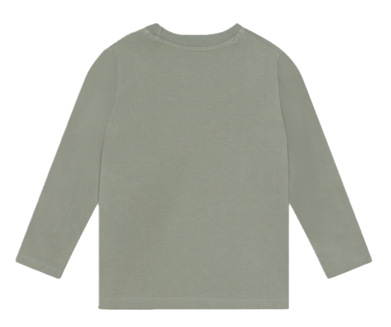 Minymo Langarm Shirt in Olive mit Wendepailletten Augen