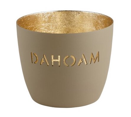 The Gift Company Madras Windlicht in Sandstone & Gold - DAHOAM